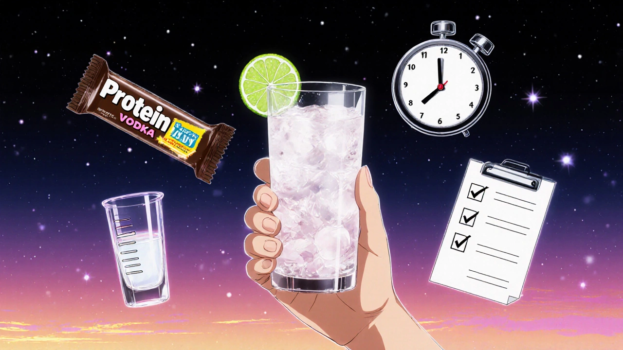 Person toasting with low-calorie drink surrounded by weight loss strategies