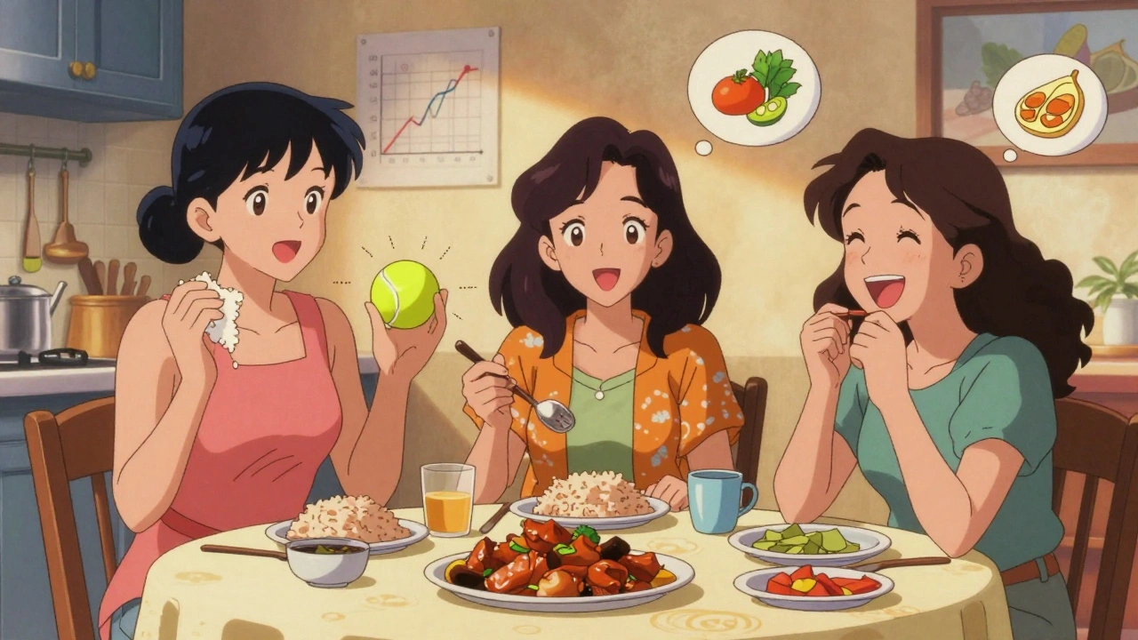 Three diverse women successfully managing gestational diabetes through diet and community support.