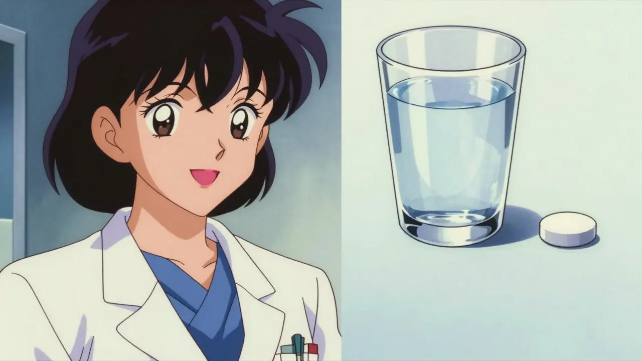 Retro anime scene of a doctor providing medical guidance to a patient