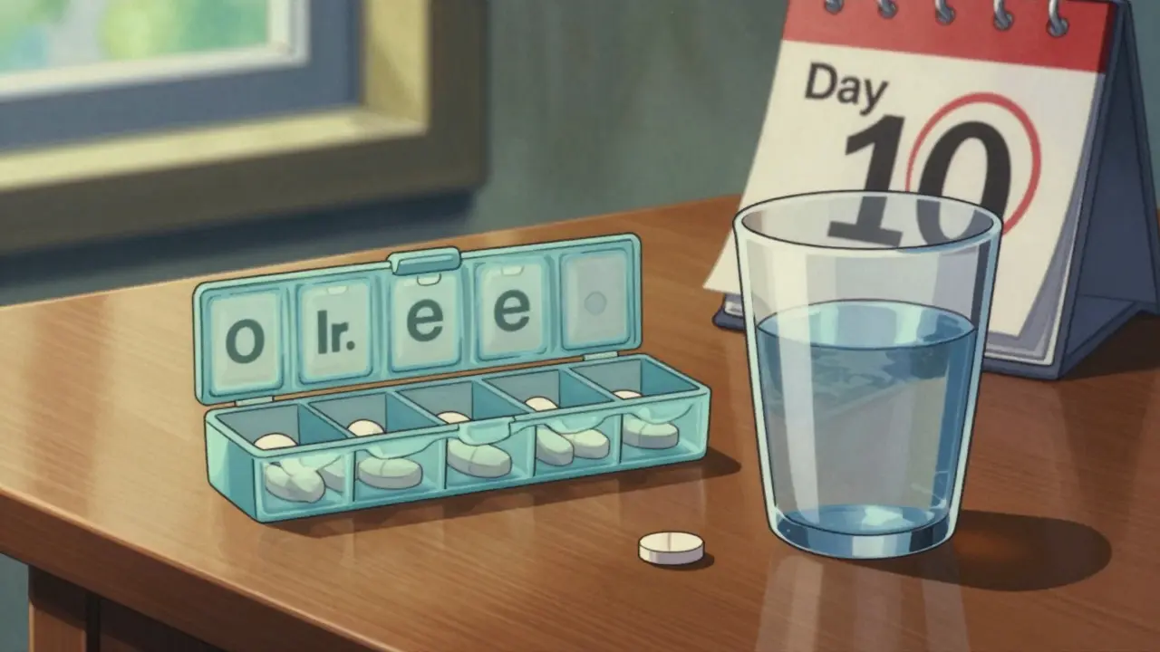 Anime style image of pills and water for safe medication use
