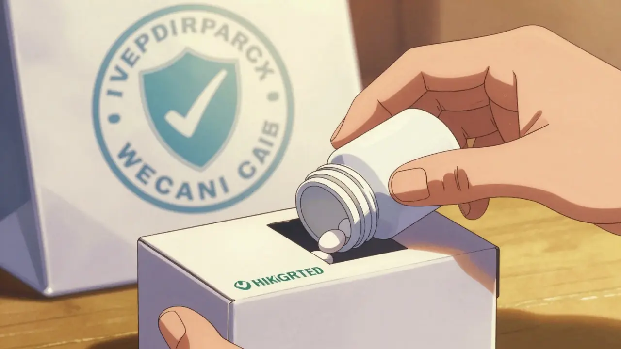 Safe delivery of medication in a box with verification seal