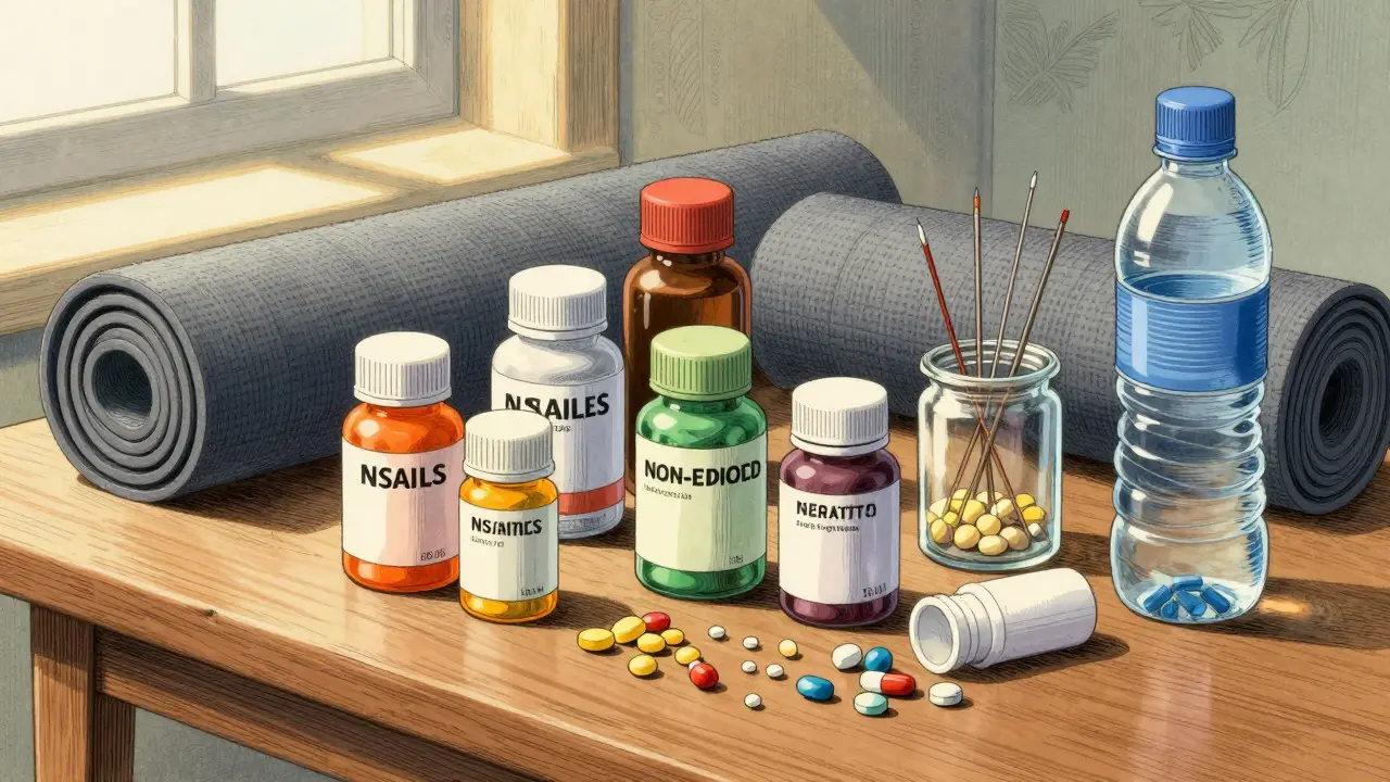 Manga style arrangement of non-opioid meds and therapies